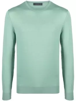 Prada джемпер из вирджинской шерсти с высоким воротником, зеленый