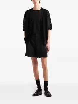 Prada джемпер рыхлой вязки с короткими рукавами, черный