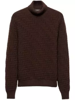 Prada джемпер с логотипом, коричневый