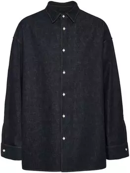 Prada джинсовая рубашка с логотипом, синий