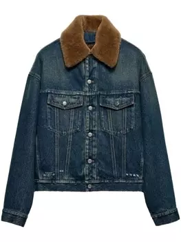 Prada джинсовый пуховик, синий