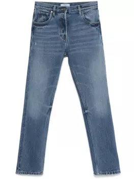 Prada джинсы с нашивкой-логотипом, синий