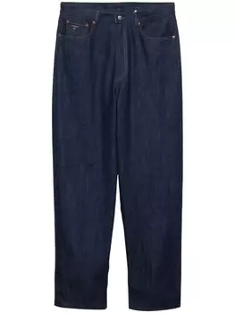 Prada джинсы с широкими штанинами и треугольным логотипом, синий