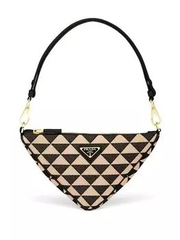 Prada embroidered fabric mini bag, черный