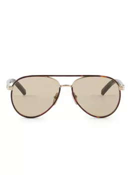 Prada Eyewear aviator-frame солнцезащитные очки, коричневый