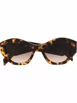 Prada Eyewear массивные солнцезащитные очки черепаховой расцветки, коричневый