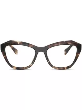 Prada Eyewear очки в геометричной оправе черепаховой расцветки, коричневый