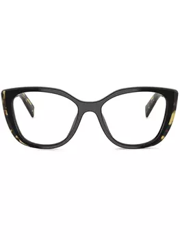 Prada Eyewear очки в геометричной оправе, черный