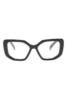 Prada Eyewear очки в геометричной оправе с логотипом, черный