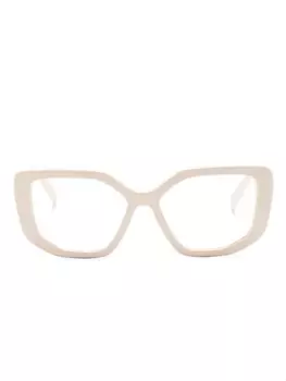 Prada Eyewear очки в геометричной оправе с логотипом, нейтральный