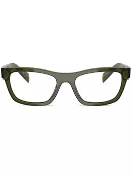 Prada Eyewear очки в геометричной оправе, зеленый