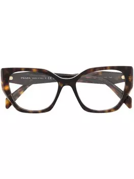Prada Eyewear очки в круглой оправе, коричневый