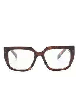 Prada Eyewear очки в квадратной оправе черепаховой расцветки, коричневый