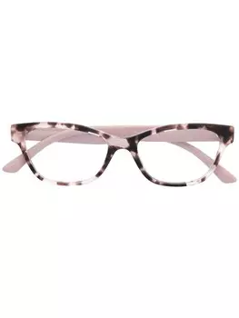 Prada Eyewear очки в квадратной оправе черепаховой расцветки, розовый