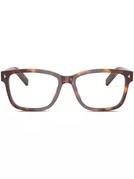 Prada Eyewear очки в квадратной оправе, коричневый