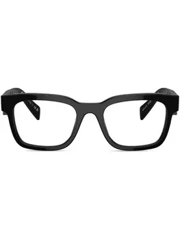 Prada Eyewear очки в квадратной оправе с логотипом, черный