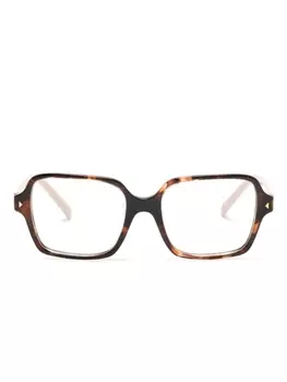 Prada Eyewear очки в квадратной оправе с логотипом, розовый