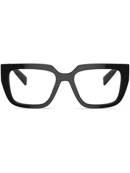 Prada Eyewear очки в квадратной оправе с логотипом, черный