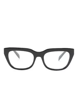 Prada Eyewear очки в квадратной оправе с логотипом, черный