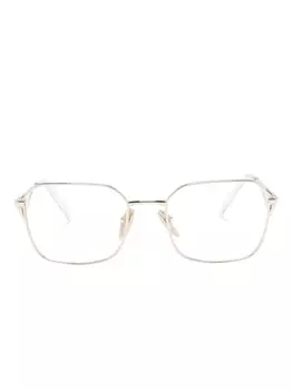 Prada Eyewear очки в квадратной оправе с логотипом, нейтральный цвет