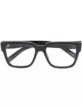 Prada Eyewear очки в квадратной оправе с логотипом, черный