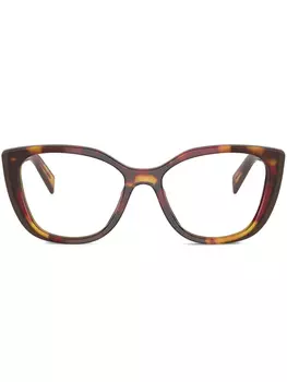 Prada Eyewear очки в массивной оправе, коричневый