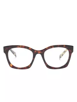 Prada Eyewear очки в оправе черепаховой расцветки, коричневый