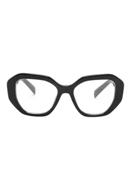 Prada Eyewear очки в оправе 'кошачий глаз' с логотипом, черный