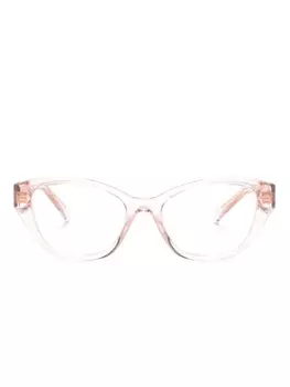 Prada Eyewear очки в прозрачной оправе 'кошачий глаз', розовый