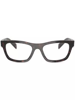 Prada Eyewear очки в прямоугольной оправе, коричневый