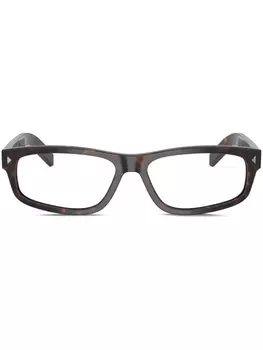 Prada Eyewear очки в прямоугольной оправе, коричневый