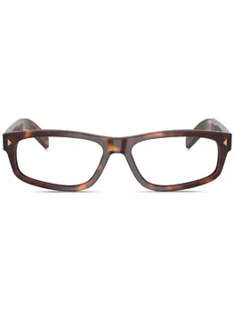 Prada Eyewear очки в прямоугольной оправе, коричневый