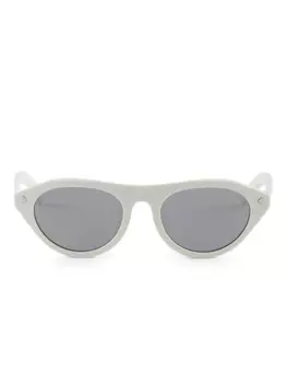 Prada Eyewear oval-frame солнцезащитные очки, белый