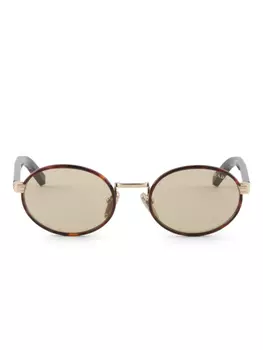 Prada Eyewear round-frame солнцезащитные очки, коричневый