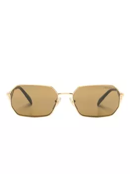 Prada Eyewear солнцезащитные очки 0PR A51S в шестиугольной оправе, золотистый