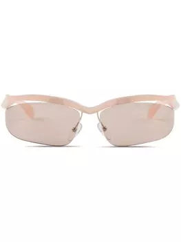 Prada Eyewear солнцезащитные очки-беглецы, золотистый