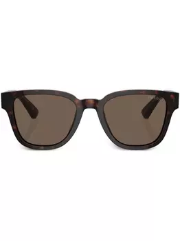 Prada Eyewear солнцезащитные очки черепаховой расцветки, зеленый