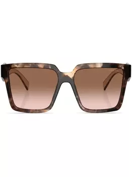 Prada Eyewear солнцезащитные очки черепаховой расцветки, зеленый