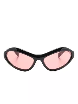 Prada Eyewear солнцезащитные очки-маска, черный