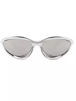 Prada Eyewear солнцезащитные очки Morph «кошачий глаз», серебристый