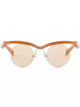 Prada Eyewear солнцезащитные очки Morph в круглой оправе, оранжевый