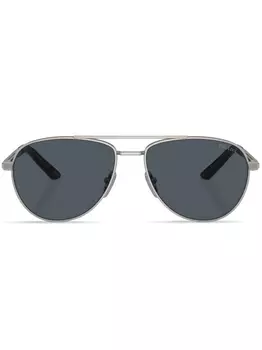 Prada Eyewear солнцезащитные очки-пилоты с логотипом, серый