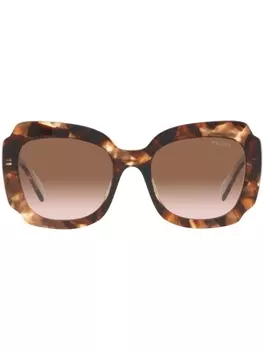 Prada Eyewear солнцезащитные очки PR 16YS в массивной оправе, зеленый