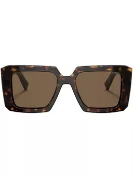 Prada Eyewear солнцезащитные очки PR 23YSF в квадратной оправе, зеленый