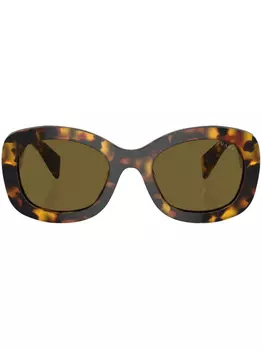Prada Eyewear солнцезащитные очки Prada PR A13S в массивной оправе, коричневый