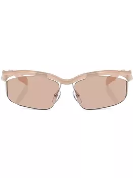 Prada Eyewear солнцезащитные очки Prada PR A25S в геометричной оправе, нейтральный цвет