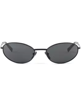 Prada Eyewear солнцезащитные очки Prada PR A59S в овальной оправе, черный