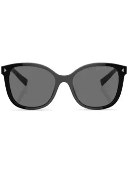 Prada Eyewear солнцезащитные очки Prada Symbole в круглой оправе, черный