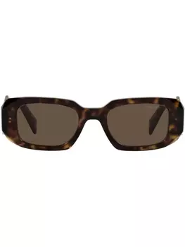 Prada Eyewear солнцезащитные очки Runway в геометричной оправе, зеленый