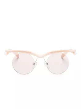 Prada Eyewear солнцезащитные очки Runway в полуободковой оправе, нейтральный цвет